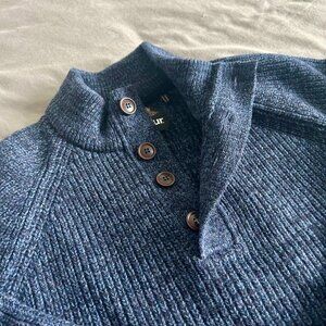 Barbour Horseford Quarter Button Wool Sweater in Navy Blue (XXL)